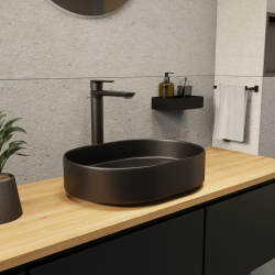 Ceramia PixL 50 x 36,5 x 12 cm vasque à poser Infinitio, sans trop-plein, noir (CEPX5037BKM)