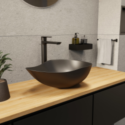 PixL 50,5 x 38 x 18 cm vasque à poser Infinitio, sans trop-plein, noir (CEPX5038BKM)