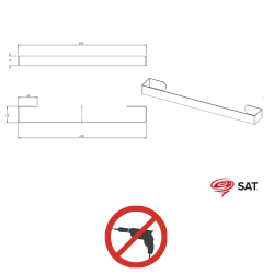 Mood porte-serviettes en acier inoxydable, fixation sans vis, or brossé (SATDMOOD23BZ)