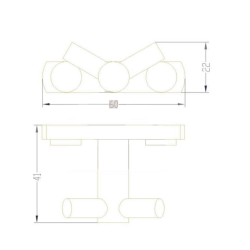 Crochet double pour salle de bains, chromé (HACEKVCR)
