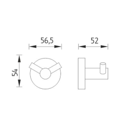 Unix Crochet double en acier inoxydable, chrome bossé (UNM1305310)