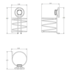 Multi Ecoloc Support de sèche-cheveux, fixation sans vis, chrome (ECO30)