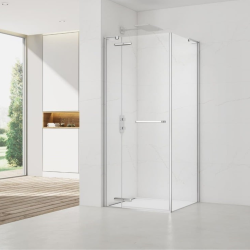 TGD New 80x80 cm porte de douche pivotante + paroi latérale fixe, verre transparent Easy Clean (SATTGDN80S80)