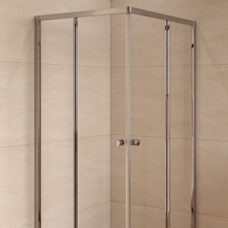 Project 80x80 cm cabine de douche carrée en verre transparent avec profilés, chrome brillant (SIKOMUQ80CRT)