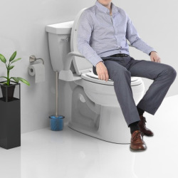 Madlo barre de maintien PMR 61,6 cm pliable pour WC à poser, gris clair (SATDMADWC)