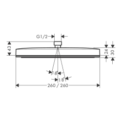  Pulsify E douche de tête murale/plafonnière 260 1 jet, bronze brossé (24330140)
