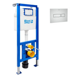 Bâti-support WC suspendu, installation sur cloison légère, hauteur 112 cm, chasse 2/4-6 L + plaque blanche (ROW01-IN)