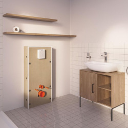 Solido pack WC suspendu + cuvette sans bride + plaque de commande chromée, isolant et habillage à carreler (G36535000)