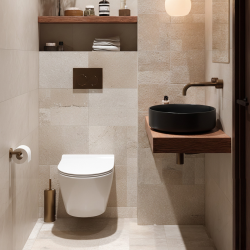 WC suspendu sans bride Tornado Quiet et fixations invisibles + abattant frein de chute (CEPX010RTORP)