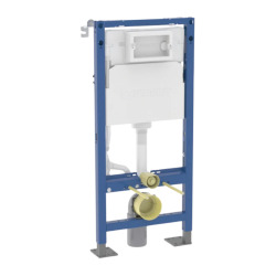 Pack WC Bâti-support Duofix + Cuvette suspendue sans brides + Abattant frein de chute + Plaque blanche + 2 Pieds support Geberit