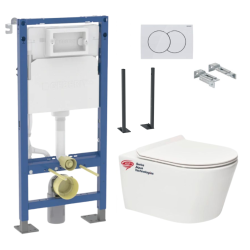 Geberit Pack Autoportant bati-support Geberit  + WC sans bride Swiss Aqua Technologies Brevis + abattant ultra-fin (BREVISGEBX)