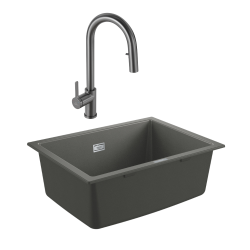 Grohe K700U evier composite + Ceramia Timeless mitigeur (G31655TML2BGM-SET)