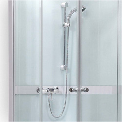  Project 90x90 cm cabine de douche carrée en verre avec receveur et profilés, blanc (4000693)