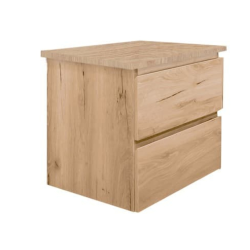 B-Way 59x50x45 cm meuble de salle de bain suspendu avec plaque de recouvrement, 2 tiroirs, chêne mat (BWAY260OAKDESK)