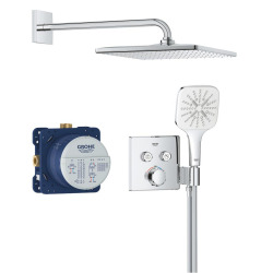 Precision SmartControl Set de douche encastrée façade thermostatique + Douche de tête + Douchette 3 jets, chrome (G34876000)