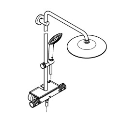  Vitalio System 260 Colonne de douche avec mitigeur thermostatique, Chrome (26403002)