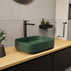 PixL 49,5x37,5x13,5 cm vasque à poser + Swiss Aqua Technologies Mood mitigeur lavabo XL + Ceramia PixL bonde (CEPX49GEMSAT285C)