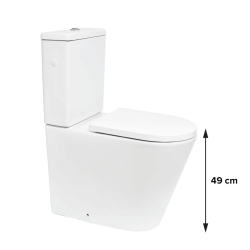 Brevis Combi WC à poser sans bride en céramique avec abattant SoftClose, blanc (SATBRE32)