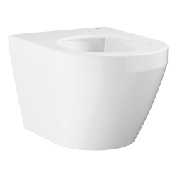 Euro Ceramic cuvette WC suspendu compact sans bride en céramique avec fixations invisibles, blanc (102486SH00)