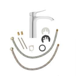  Infinitio mitigeur de lavabo avec bec cascade, sans vidage, chrome (SATBSINF271)