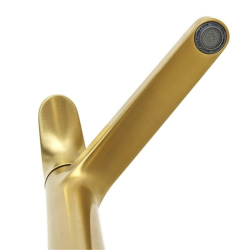 DARK mitigeur lavabo  XL, or brossé + Ceramia PixL 51x38x19 cm vasque à poser, sans trop-plein, blanc (SAT285PBZCEPX5038)