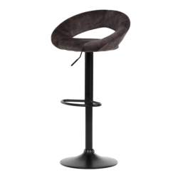 100x54x49 cm 2X tabourets de bar en tissu velours marron, design industriel, pieds couleur noir (AUB822BR4)