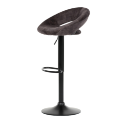 100x54x49 cm 2X tabourets de bar en tissu velours marron, design industriel, pieds couleur noir (AUB822BR4)