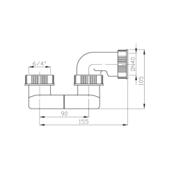  Siphon de baignoire MULTI 6/4x40mm-B /mères  (E719)