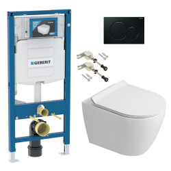 Duofix pack WC bâti-support + WC sans bride Ceramia PixL avec abattant SoftClose + plaque (GECEPXWT01-FR)