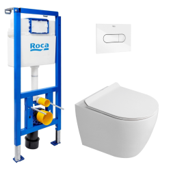 Pack WC bâti-support + WC suspendu sans bride Ceramia PixL avec abattant SoftClose + plaque (ROCEPXWT01-FR)