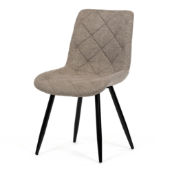 87x58x52 cm x4 chaises de salle à manger en tissu marron, design industriel, pieds en métal noir CT382CRM2)