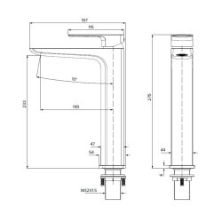  Brevis mitigeur lavabo haut à levier, sans vidage, noir mat (SATBSBRE285C)