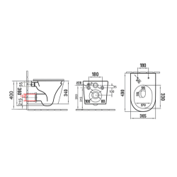  Infinitio WC suspendu sans bride en céramique avec abattant SoftClose, bleu mat (SATINF010RREXPDBLM)