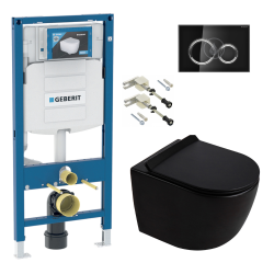 Duofix pack WC bâti-support 112 cm + WC suspendu sans bride Ceramia PixL avec abattant SoftClose + plaque (GEBCEPXBMT03-FR)