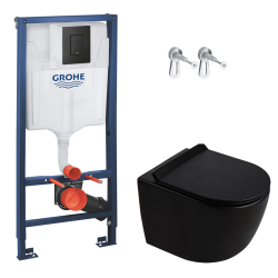 Duofix pack WC bâti-support 112 cm + WC suspendu sans bride Ceramia PixL avec abattant SoftClose + plaque (GEBCEPXBMT03-FR)