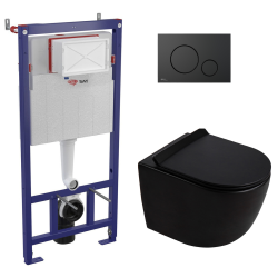 Duofix pack WC bâti-support 112 cm + WC suspendu sans bride Ceramia PixL avec abattant SoftClose + plaque (GEBCEPXBMT03-FR)