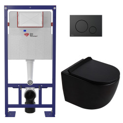 Duofix pack WC bâti-support 112 cm + WC suspendu sans bride Ceramia PixL avec abattant SoftClose + plaque (GEBCEPXBMT03-FR)