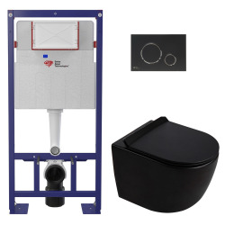 Duofix pack WC bâti-support 112 cm + WC suspendu sans bride Ceramia PixL avec abattant SoftClose + plaque (GEBCEPXBMT03-FR)