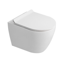 Duofix Pack WC bâti-support 112 cm + WC suspendu sans bride Ceramia avec abattant SoftClose + plaque blanche (GEBCEPXWT01-FR)