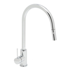 Aurum mitigeur évier sur pied avec douchette extractible 2 jets, chrome (SATBAUR286CR)