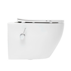  Fusion WC japonais suspendu sans bride, chasse d'eau Vortex + abattant SoftClose, blanc (SATFUS11BFC)