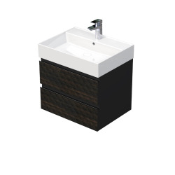 Cube Way 120x47,5x46 cm meuble de salle de bain suspendu avec double vasque en céramique, blanc mat (CUBE3D461202ZBSAT)