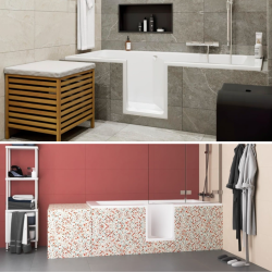 Baignoire PMR 170x75 cm avec porte ouverture à gauche, 228 L, blanc (SATVD170L)