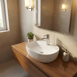 Vasque à poser Infinitio 60 x 40 x 12,5 cm sans trop-plein, blanc (SATINF6040)