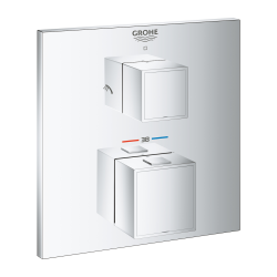 Grohe Grohtherm Cube mitigeur thermostatique 2 sorties avec inverseur douche de tête / douchette, chrome (24154000)