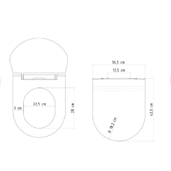 abattant ultra fin déclipsable avec frein de chute pour cuvette Alfa AL010 (AL030S)