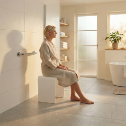 Siège de salle de bain PMR, Blanc (SATSTOLPLASTB)