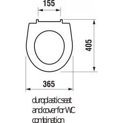  LYRA PLUS - Abattant DUROPLAST, mécanisme Slowclose, traitement antibactérien et charnières en plastique (H8933813000001)