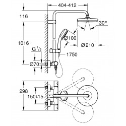  Tempesta Cosmopolitan System 210 Colonne de douche thermostatique (27922001)
