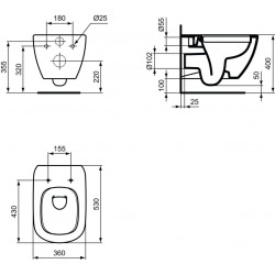 Cuvette suspendue Rimless (T350301)